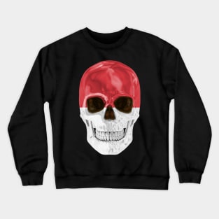 Indonesia Flag Skull - Gift for Indonesian With Roots From Indonesia Crewneck Sweatshirt